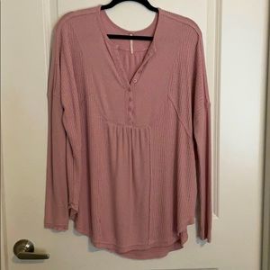 Free people long sleeve henley tunic